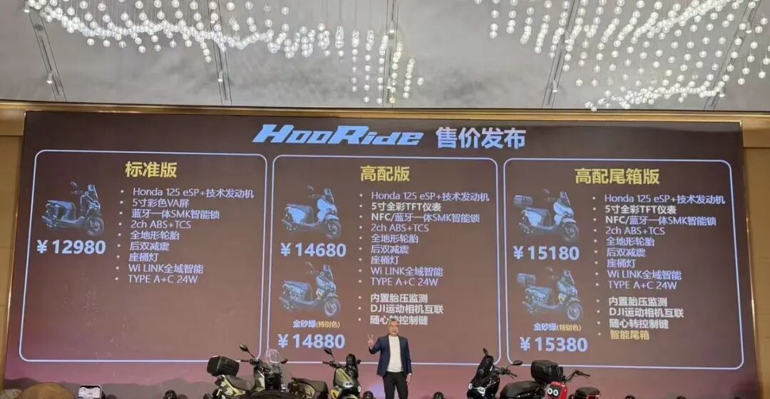 125水冷踏板，五羊本田HooRide上市，售价12980元起，还有NWG150新款 - 第2张