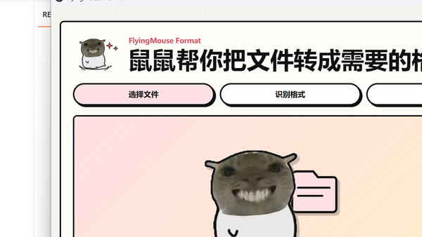 FlyingMouse Format / 飞鼠格式音频转换：支持 MP3 / WAV / FLAC / M4A / AAC / OGG / OPUS / WMA 等普通格式互转；不支持其他音乐平台的加密特殊格式（如 NCM / KGG / mflac / kgma / kwm 等）。
